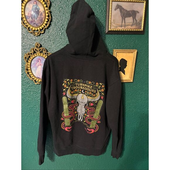 Turnpike Troubadours Hoodie Mens Large Black Skull Red Dirt Country Music Band - Picture 2 of 3